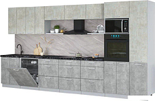 Готовая кухня Интерлиния Мила Лайт 4.0-ПМ1 (бетон лайт/бетон/кастилло темный)