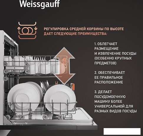 Встраиваемая посудомоечная машина Weissgauff BDW 6025 Infolight