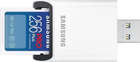 Карта памяти Samsung PRO Plus 2023 SDXC 256GB (с кардридером)