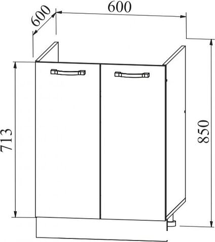 Шкаф напольный ДСВ Тренто СМ 800 (серый/белый)
