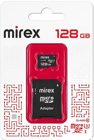 Карта памяти Mirex microSDXC 13613-AD3UH128 128GB (с адаптером)