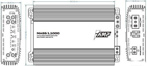 Автомобильный усилитель AMP MASS 1.1000