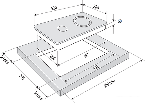 Варочная панель Krona Corto 30 BL