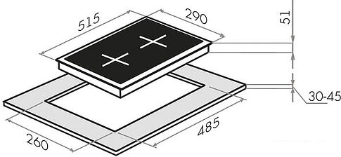 Варочная панель HOMSair HGE323GCBK