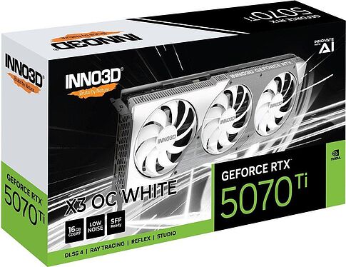 Видеокарта Inno3D GeForce RTX 5070 Ti X3 OC White N507T3-16D7X-176068W