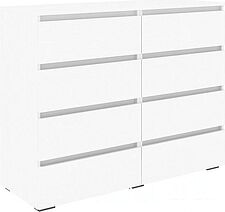 Комод Кортекс-мебель Бари 120 8ш (белый/белый/белый)