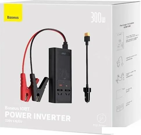 Автомобильный инвертор Baseus IGBT Power Inverter 300W (220V CN/EU)