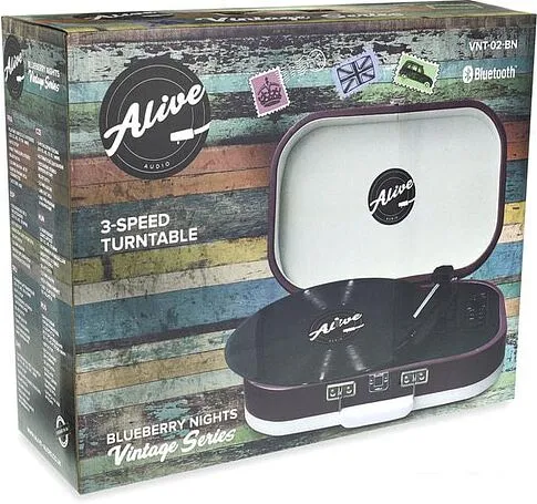 Виниловый проигрыватель Alive Audio Vintage (фиолетовый)