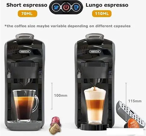 Капсульная кофеварка Hibrew H9A ST-504 (серый)