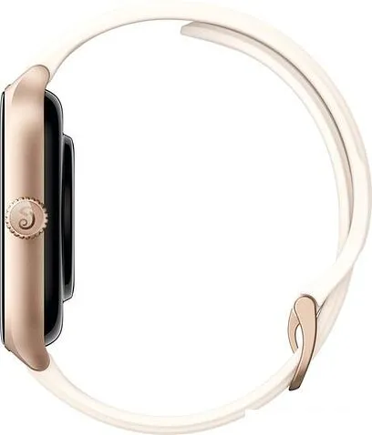 Умные часы Amazfit GTS 4 (золотистый, с белым ремешком из фторэластомера)