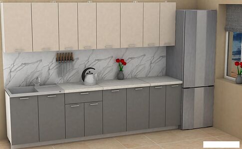 Готовая кухня ЭлиГард Lion 2.8 (персидский жемчуг/дымчатый алмаз/королевский опал)