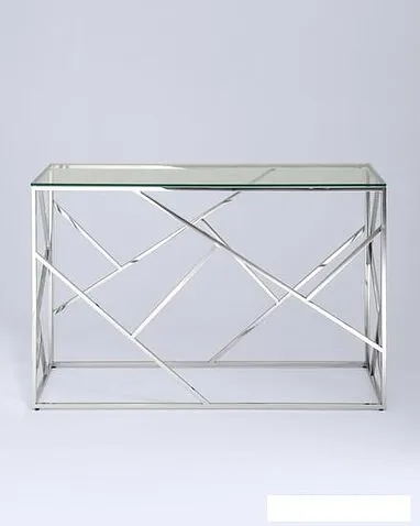 Консольный стол Stool Group Арт Деко 120x40 (прозрачное стекло/сталь серебристый)