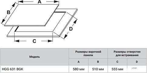 Варочная панель Weissgauff HGG 631 BGK