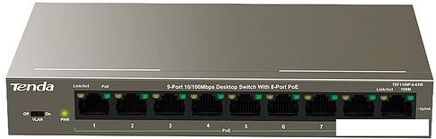Неуправляемый коммутатор Tenda TEF1109P-8-63W