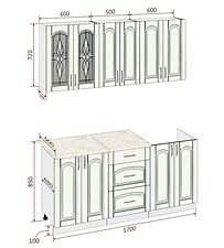 Готовая кухня Кортекс-мебель Корнелия Ретро 1.7 (ясень белый/дуб бунратти) Готовая кухня Кортекс-мебель Корнелия Ретро 1.7 (ясень белый/дуб бунратти)