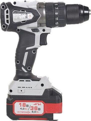 Ударная дрель-шуруповерт Интерскол ДАУ-13/36В 90 860.2.2.70 (с 2-мя АКБ, кейс)