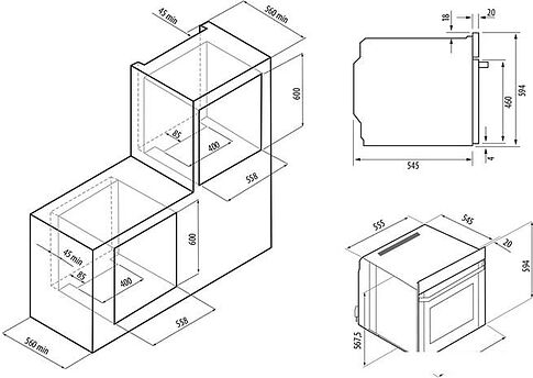 Электрический духовой шкаф Krona Onore 60 WH