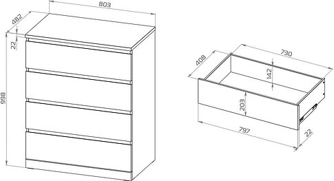Комод Mio Tesoro Varma Prime 4 (белый)