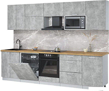 Готовая кухня Интерлиния Мила Лайт 2.9-ПМ2 (бетон/бетон/дуб бунратти)