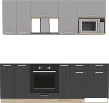 Готовая кухня Интерлиния Мила 2.2 ВТ без столешницы (серебристый/антрацит)