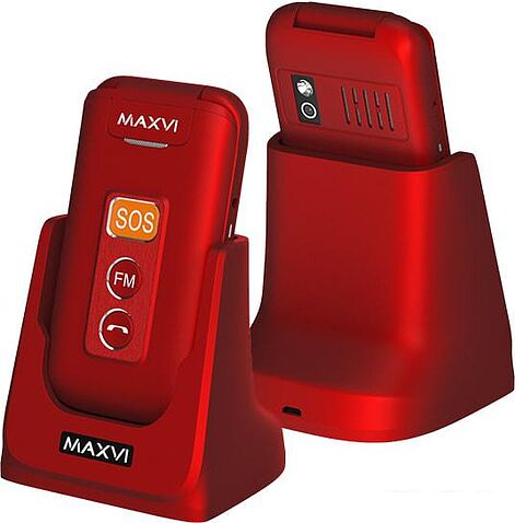 Кнопочный телефон Maxvi E5 (красный)