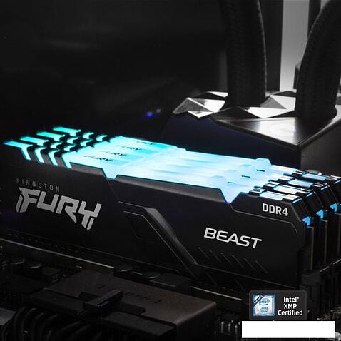 Оперативная память Kingston FURY Beast RGB 4x16GB DDR4 PC4-28800 KF436C18BBAK4/64