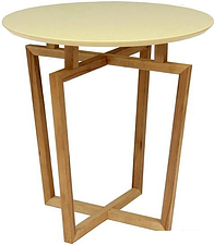 Журнальный столик Мебелик Рилле 440 (бук/бежевый круглый)