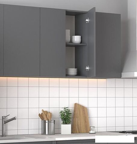 Шкаф навесной Артём-Мебель Мэри 600мм СН-114.200 (серый графит)