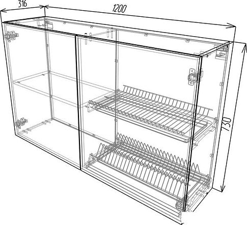Шкаф навесной ЭлиГард Urban ШНС2 120/73 (белый)