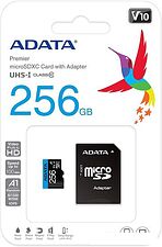 Карта памяти A-Data Premier AUSDX256GUICL10A1-RA1 microSDXC 256GB (с адаптером) Карта памяти A-Data Premier AUSDX256GUICL10A1-RA1 microSDXC 256GB (с адаптером)