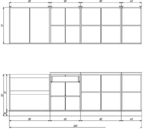 Готовая кухня ЭлиГард Lion 2.6 (дуб сонома/дуб марбург/королевский опал)