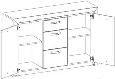 Комод Anrex Olivia 2D3S (вудлайн кремовый/дуб анакона)