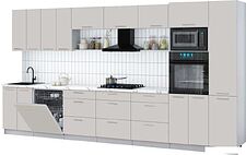 Готовая кухня Интерлиния Мила Gloss 4.0-ПМ1 (кашемир/кашемир/белый гранит)