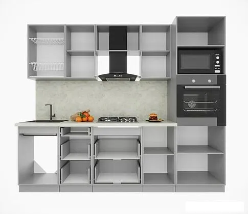 Готовая кухня Интерлиния Мила Пластик 2.5 (мрамор/белый глянец/кастилло темный)