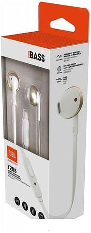 Наушники с микрофоном JBL T205 (золотистый шампань)