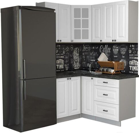 Готовая кухня Интерлиния Мила Деко 1.2x1.5 (белый/кастилло темный)