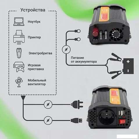 Автомобильный инвертор Digma AI400-12W