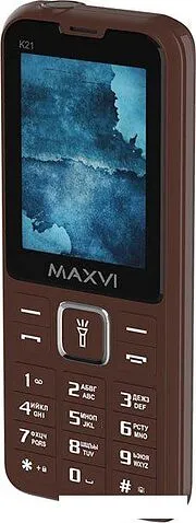 Кнопочный телефон Maxvi K21 (коричневый)