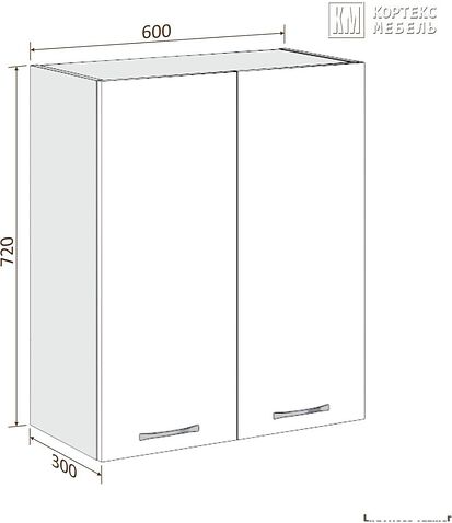 Шкаф навесной Кортекс-мебель Корнелия Лира ВШ60с (черный)
