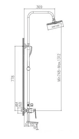 Душевая система  Haiba HB24533-3 (серый)