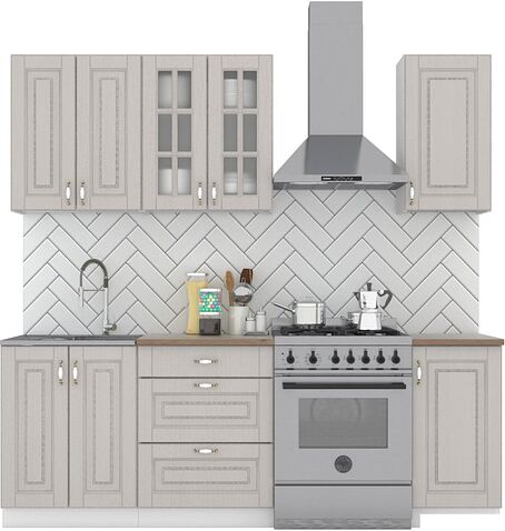 Готовая кухня Интермебель Бостон-2 1.6 (ясень капучино софт/венато)