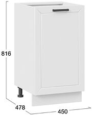 Шкаф напольный Трия Лорас 1Н45 (белый/холст белый) Шкаф напольный Трия Лорас 1Н45 (белый/холст белый)