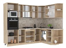 Готовая кухня Интерлиния Мила 1.68x2.6 правая (салатовый/дуб венге/малага) Готовая кухня Интерлиния Мила 1.68x2.6 правая (салатовый/дуб венге/малага)