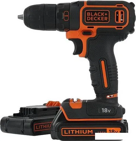 Дрель-шуруповерт Black & Decker BDCDC18B (с 2-мя АКБ, без кейса)
