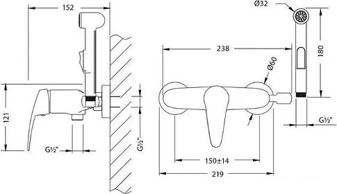 Гигиенический душ Lemark Линара LM0418C