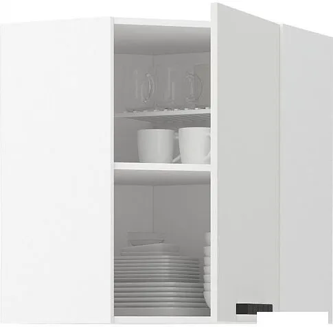 Шкаф навесной Mio Tesoro Пасадена ШВУ 600 угловой (белый/белый бриллиант)