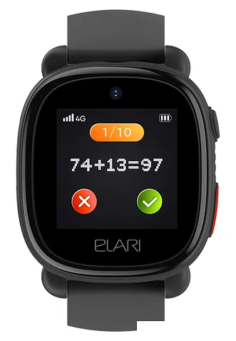 Детские умные часы Elari KidPhone 4G Lite (черный)