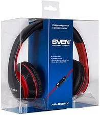 Наушники с микрофоном SVEN AP-940MV (черный/красный)