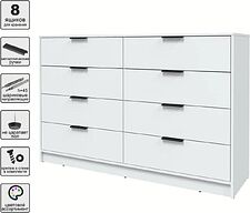 Комод Интерлиния Концепт КТ-К157 (белый платинум/белый платинум)