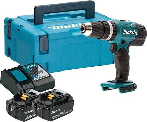 Ударная дрель-шуруповерт Makita DHP453RTJ (с 2-мя АКБ, кейс)